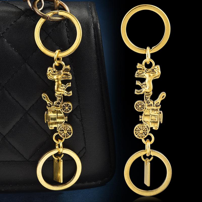 Car Key Double Chain Extended Accessories Personalized  Carriage Long Short Chain Bag Hanging Decoration