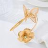 Design Sense Hollow Butterfly Flower Open Cuff Armband for Women Trendy Leaf Floral Geometric Arm Bracelet Party Body Jewelry