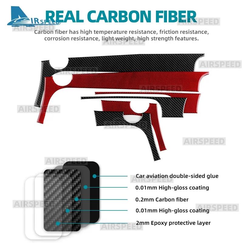 Real Soft Carbon Fiber Car trument Strip Sticker For Abarth 595 695 595C 695C 2012 2013 2014 2015 For Fiat 500 500C 2008-2015