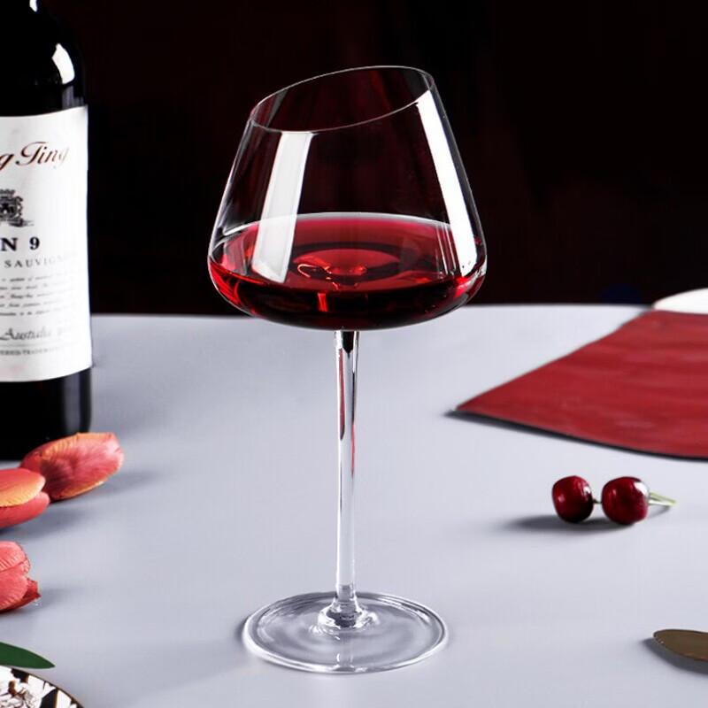 Elegant Slanted Rim Large Red Wine Glass