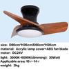 24" 32" DC Motor Small Ceiling Fan Lamp Electric Ceiling Fan With Light Bedroom  LED Tricolor Dimming Lighting Fan