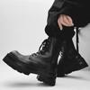 Spring and Summer Leather Cos Heightening Men's Big Head Trendy Handsome Chelsea Boots 8cm