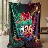Portugal Football Printed Flannel Blanket Skin Friendly Warm Decorative Throw for Indoor Couch Bed Daily Use