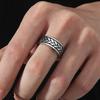 New Vintage 8mm Black Pattern Ring for Men and Women