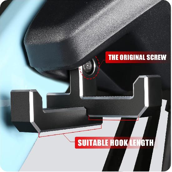 Mabett Aluminum Trunk Grocery Bag Hooks For Ford Bronco Accessories 2025 2024    4-Door Black Interior Organizer (T+J-Shaped)