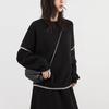 "Free To Go" Winter Lazy Round Neck Contrast Edge Sweater & Skirt Set