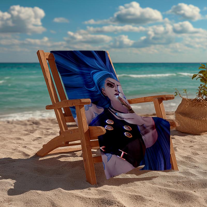 Ultra-Soft Beach Towel with Jinx Theme,Ideal for Pool - Camping, Diving - Perfect Travel Essential, Vibrant Beach Towel.