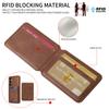 For Samsung Galaxy S24+ Magnetic Case BETOPNICE RFID Blocking Leather Phone Back Cover with Detachable Card Bag