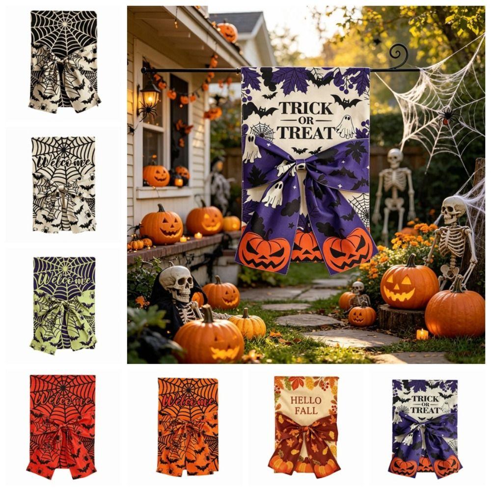 Washable Halloween Decoration Cloth Fall Garden Flag Multiple Styles Sign Outdoor Decoration Deck