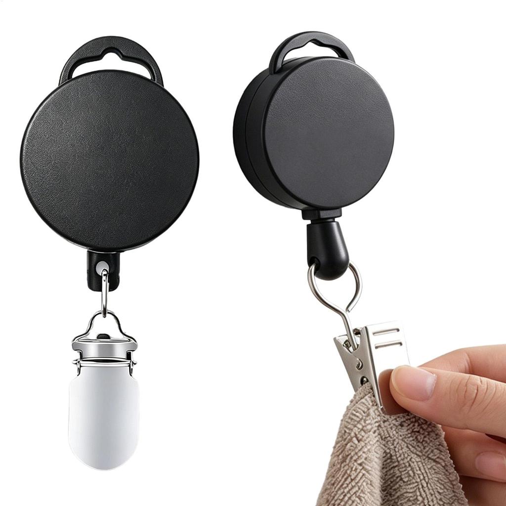 Automatic Retractable Towel Rack Self-Adhesive Wall-Mounted Hand Towel Holder Convenient Multifunctional Towel Clip Holder