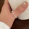 PONYKISS  Sterling Silver Hollow Heart Geometric Rings for Women Minimalist Trendy Fine  Opening Accessories