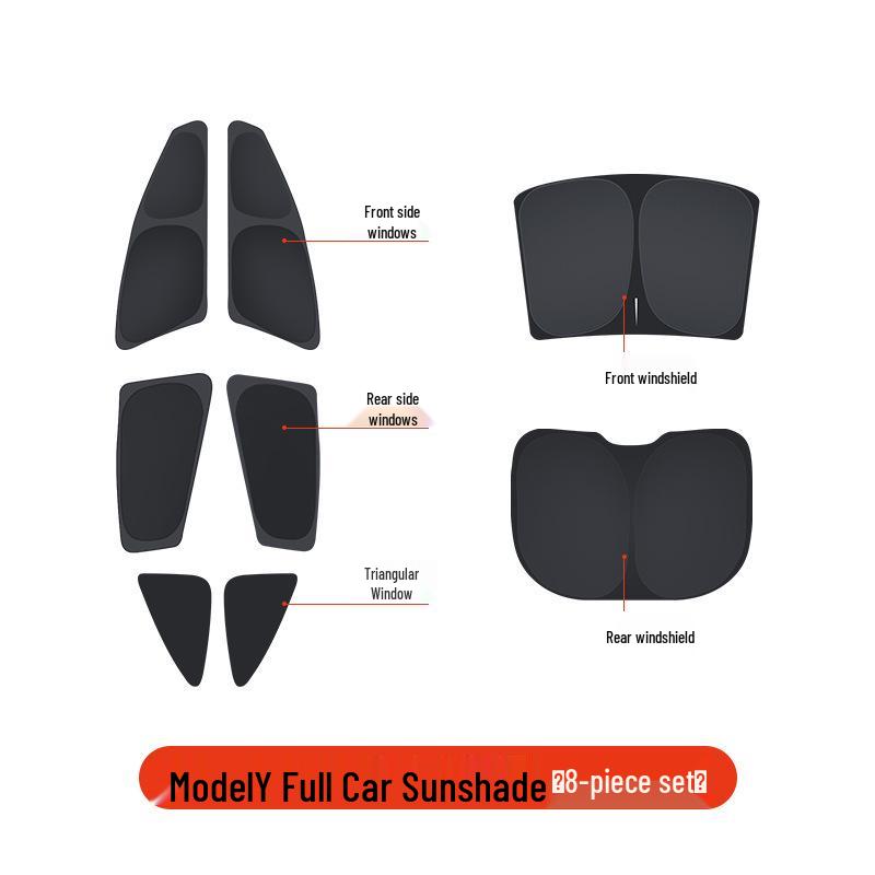Tesla Model 3/Y Sunshade: Front Windshield Privacy, Heat Insulation, and Sun Protection