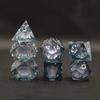 Gray & Black Liquid Core Dice Set for D&D Pathfinder RPG