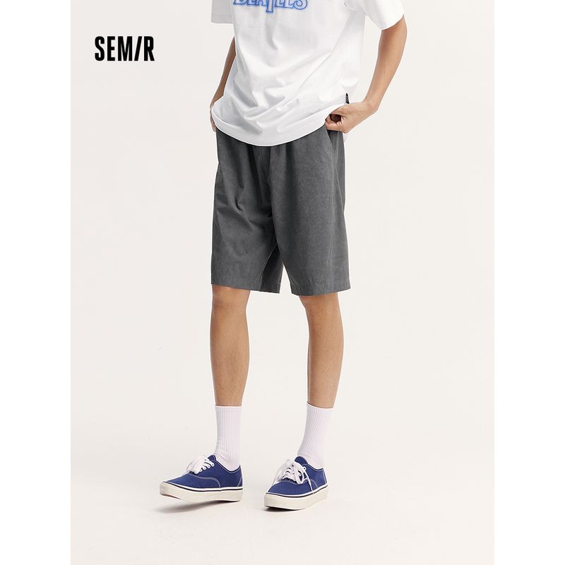 

Senma Bermuda Shorts Men s 2024 Summer New Arrival Pure Color Minimal Versatile Straight Shorts Drawstring Quality Texture Medium gray 20401 175/80A/L
