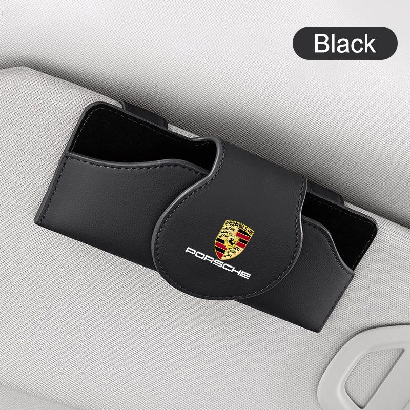 Car Sun Visor Glasses Clip Multifunctional Case Glasses Holder For Porsche 911 Cayenne Panamera Macan Boxster Carrera-GT 928 944