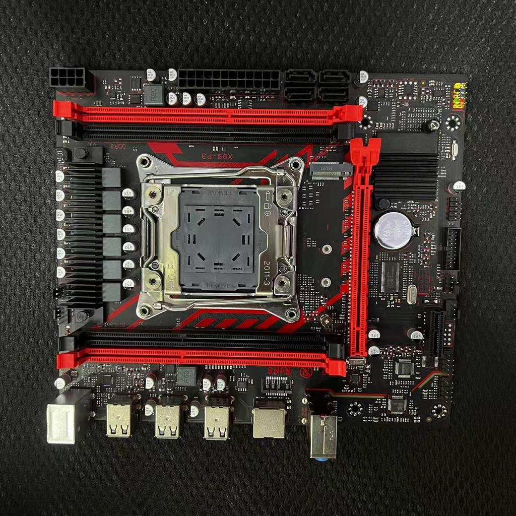 X99-P3 Motherboard with DDR3, LGA2011-3 Socket, for E5 2673V3 CPU, Ideal for Multi-tasking and Studio Use