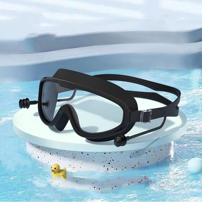 Adult Large Frame Swimming Goggles Waterproof and Anti Fog High-definition Swimming Goggles with Integrated Silicone Earplugs
