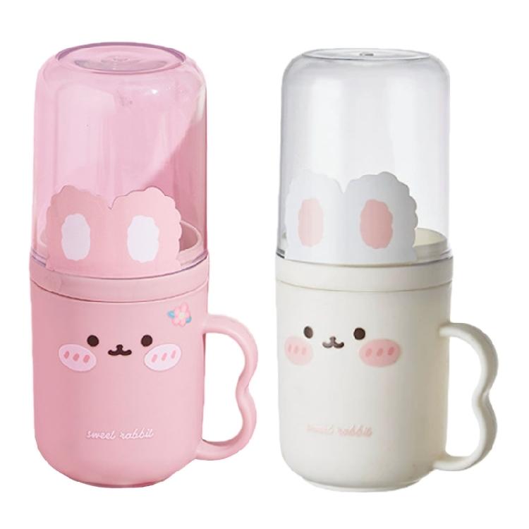 Cartoon Rabbit Shape Toothbrush Cup Water Resistant Durable Build Ideal For Travel Camping Gym Use