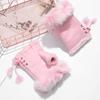 Winter Thicken Keep Warm Female Fashion Accessories Plush Mittens Fingerless Gloves Elastic Gloves