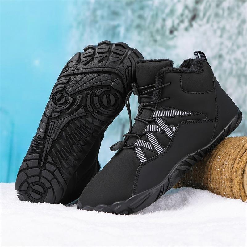 Outdoor Hiking and Mountaineering Cotton Shoes - Waterproof Cold-Resistant Anti-Slip Durable Fleece-Lined Insulated Snow Boots for Workwear