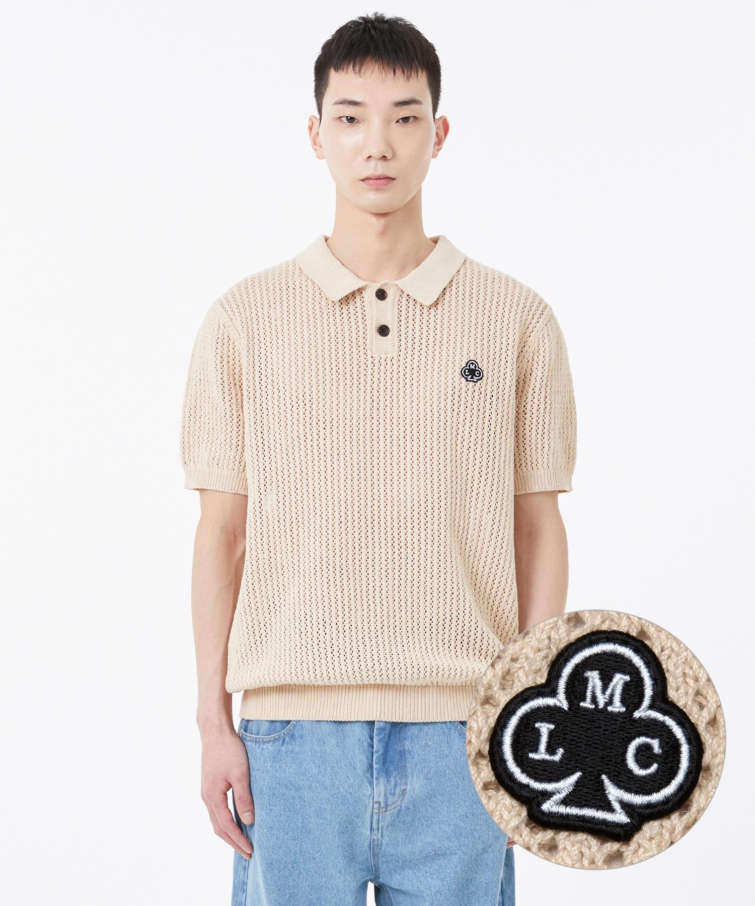 Lmc Club Mesh Knit Polo Shirt Ivory Ivory/L