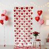 Hanging Valentine's Day Party Backdrop Foldable Streamers Curtains  Valentines Day