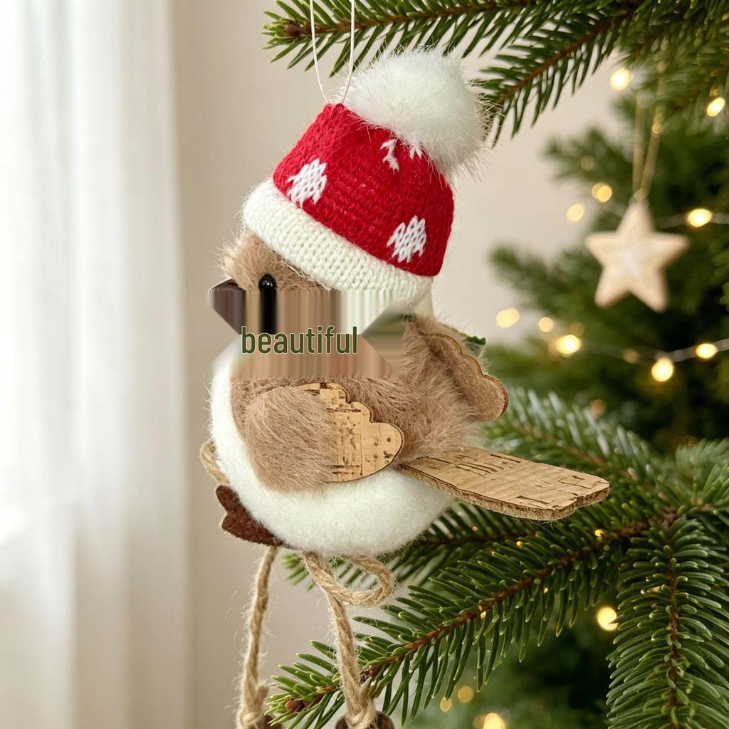 Nordic Christmas Bird Ornaments with Bells for Tree Decorations and Gifts