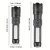 Ultra Powerful 500000LUX LED Flashlight Type-c Rechargeable Flash Light with Long-range 3000M and Built-in 15000mAh Battery
