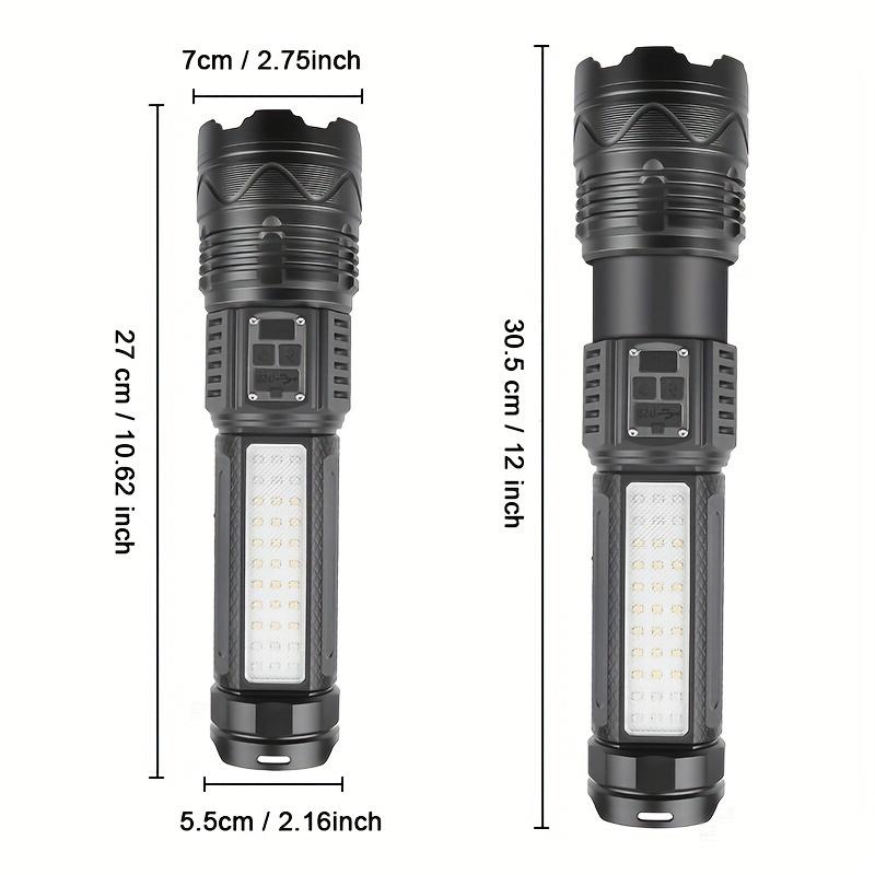 Ultra Powerful 500000LUX LED Flashlight Type-c Rechargeable Flash Light with Long-range 3000M and Built-in 15000mAh Battery