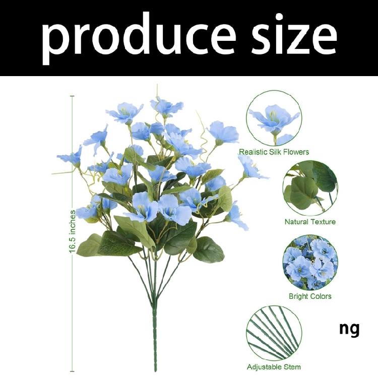 Realistic Looking 7 Heads Plastic Hibiscus Flower Arrangement Outdoor Artificial Flower Suitable For Garden Enhancement