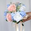 Wedding Artificial Blue Pink Small Flower Bouquet Decorative Flower Ornaments Handheld for Bridal Bouquet Wedding Party