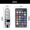 T10 W5w 501 RGB 7 Color Car Wedge Side Light Bulb Waterproof 6SMD 5050 LED Remote Control (NO Battery)Strobe Flash Wedge Lamp