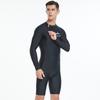 Shark Bart Men's Long-Sleeve Quick-Dry Sunscreen Nylon Swimsuit with Front Zipper