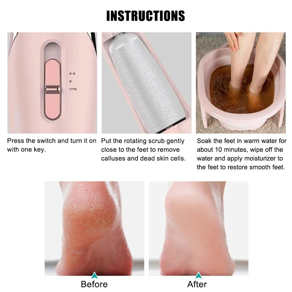 Electric Foot File Callus Remover Dead Skin Removal Pedicure Tools for Hard Cracked Dry Skin Pedicure Feet Care Heel Cleaning