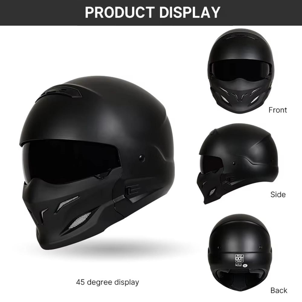 Motorcycle Helmet Retro Modular Open Face Full Face Helmet DOT Approved Detachable Capacete De Moto Helmet Four Seasons