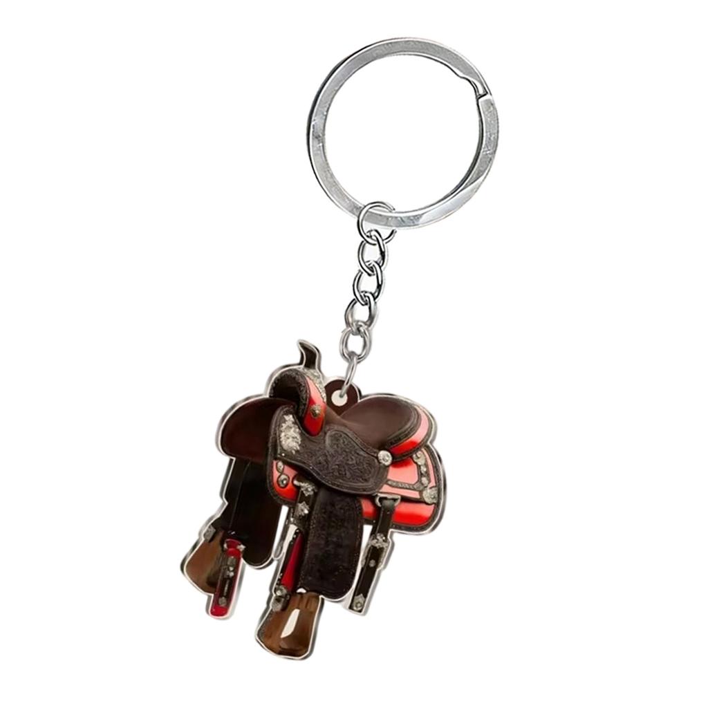 Stylish Acrylic Horse Saddles Keychain For Car Mirror Decoration Hanging Ornament Gift Home Decors And Locker Use