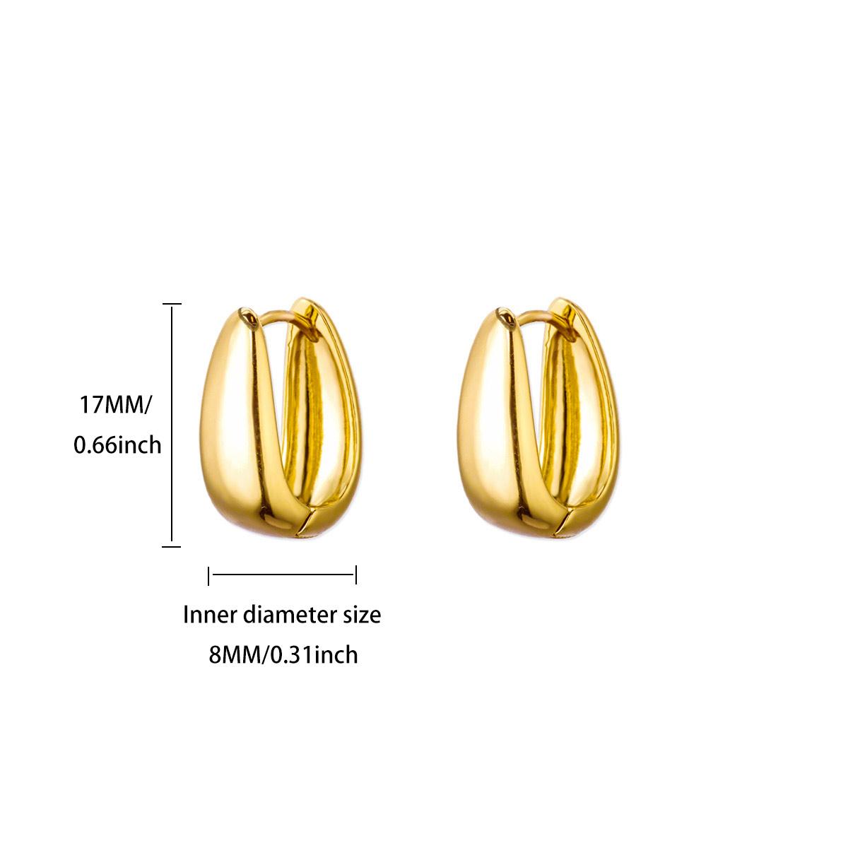 

Vintage Geometric Hoop Earring For Women Girl Stainless Steel Gold Color Piercing Earring 2025 New Trend Fashion Wedding Zircon