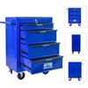 Mobile Metal Tool Cabinet with 4 Drawers, 508 mm (20 Inch) and Ball-Bearing Drawer Slides, Organizing Steel Tool Box - Black-Blue