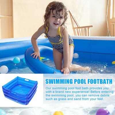 Portable CollapsibleSwimming Pool Footbath Bath Inflatable Multifunctional Foot Wash Basin For Beach Camping Home Blue