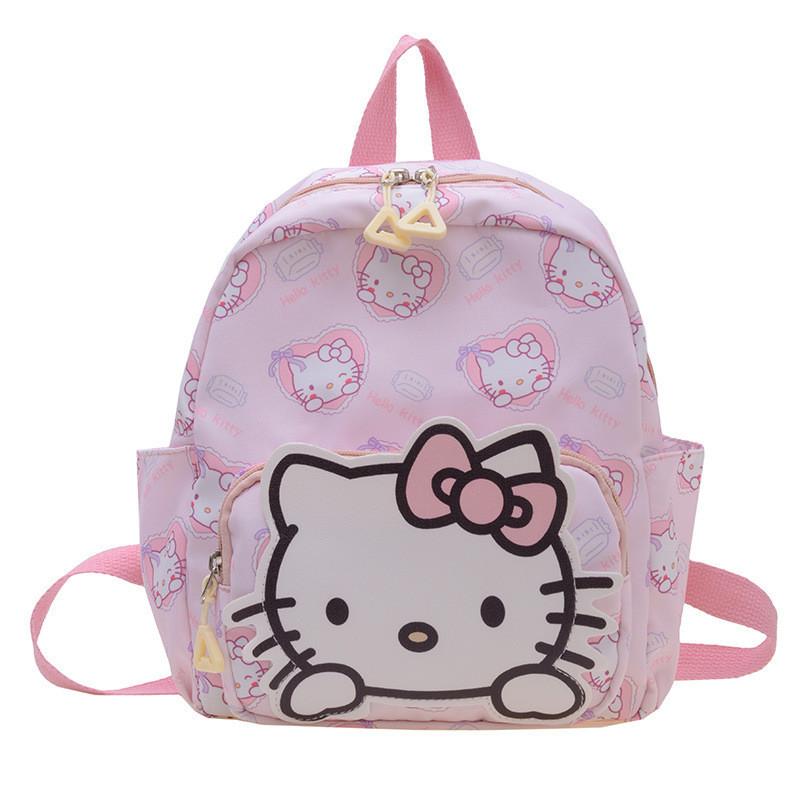 Adorable Cartoon Nylon Backpack For Kids Lightweight School Bag Neutral Style