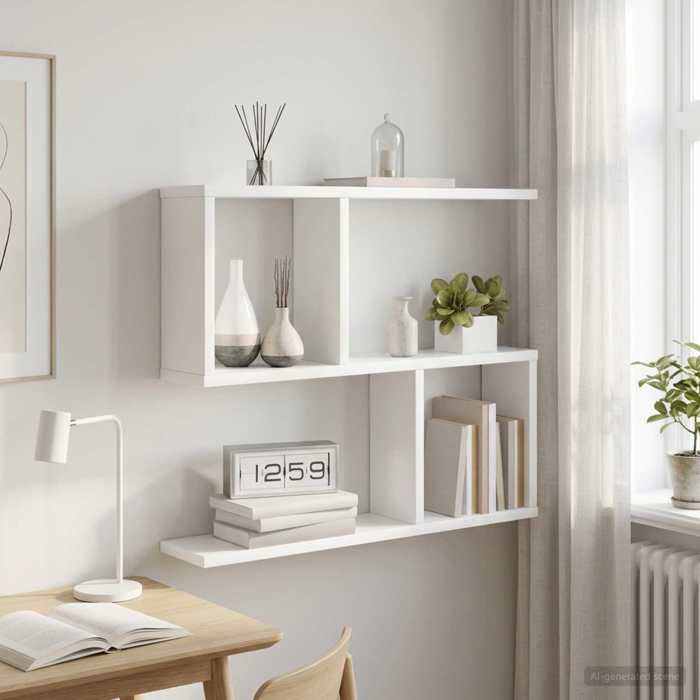 Maison Exclusive - Étagère Murale Blanc 60 x 12 x 50,5 cm Bois d'ingénierie blanc