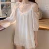 Summer Off-Shoulder Lace Princess Style Pajamas Women'S Suspenders Low-Necked Short-Sleeved Loungewear Sweet And Can Be Worn Outside