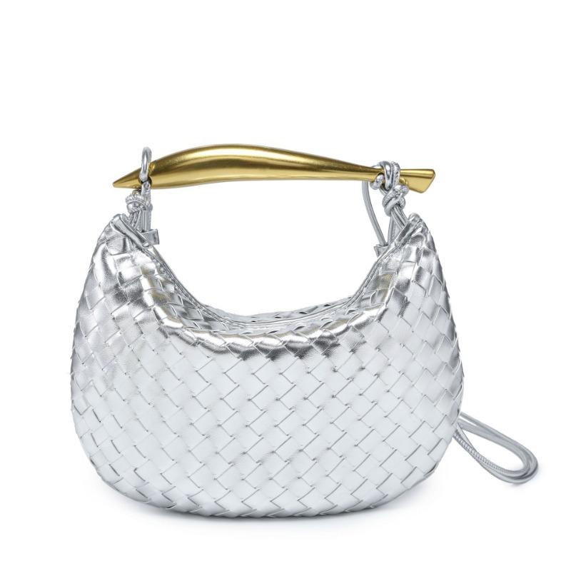 Woven bag sardines niche popular hand bag dumpling bag tide metal handle handbag versatile