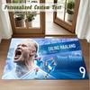 Crystal Velvet Square Rug Custom NameErling Haaland Pattern Non Slip Home Floor Decor Rug