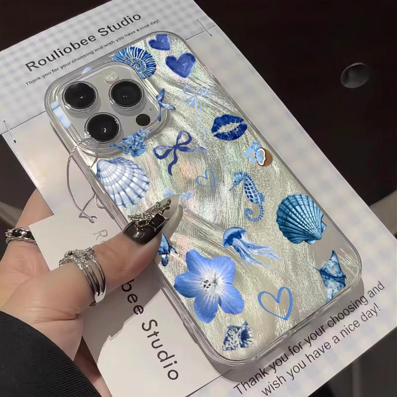 

INS Style Pink Hawaiian Flower Pattern Phone Case For iPhone 16 15 14 13 12 11 Pro Max XS X XR 7 8 Plus 16E Shockproof TPU Cover iPhone 13 Pro
