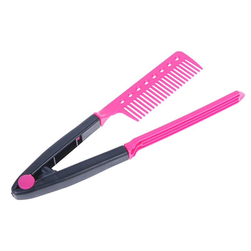 

1X Straight Hair Comb Brush Tool For Dry Iron Hair Curl To Straight Hair Shaper