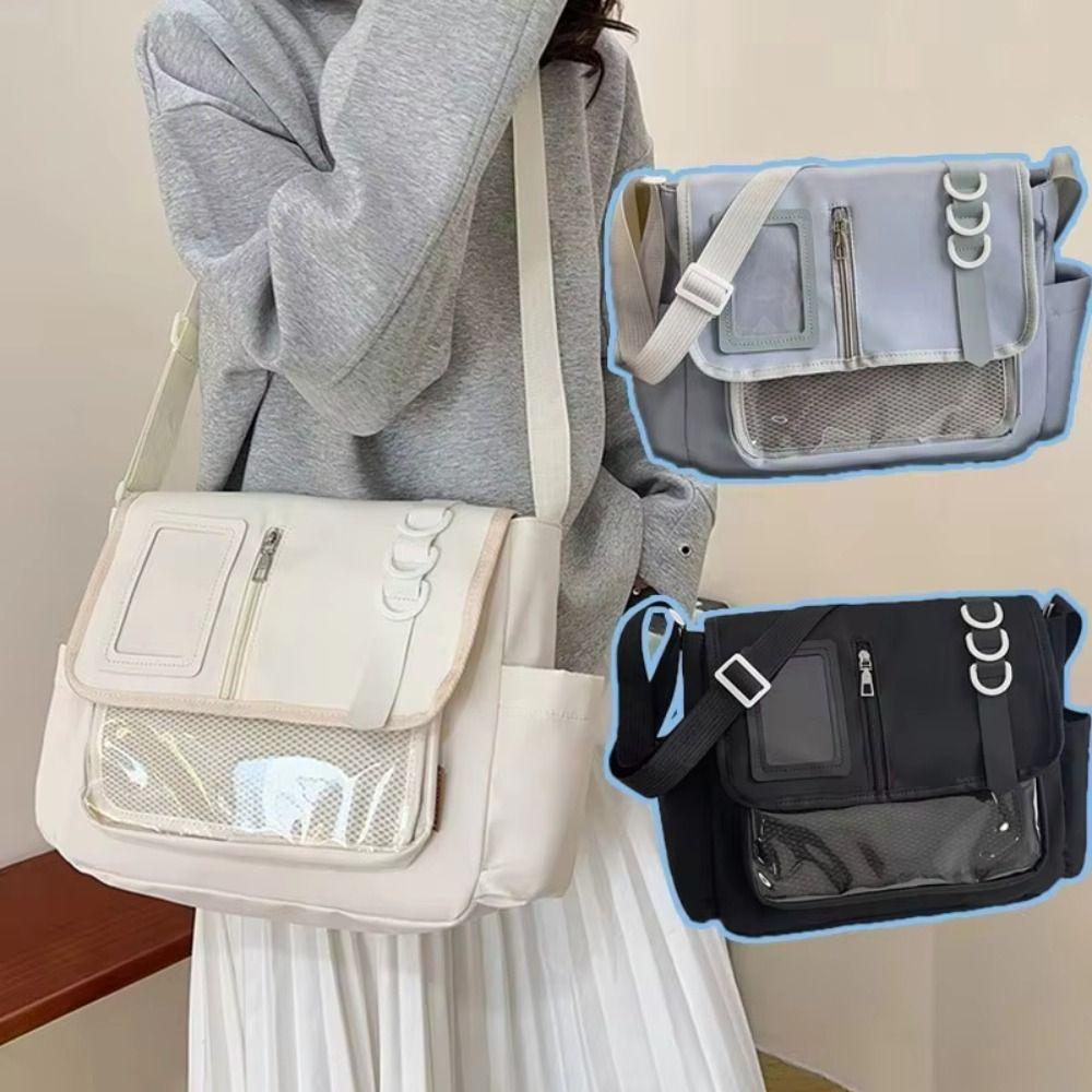 Japanese Harajuku School Bag Badges Display Plate Crossbody Bag Transparent Itabag  Female