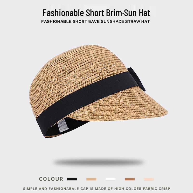 Women's Japanese-Style Casual Straw Fedora with Bowknot—Ideal for Sunshade and Beach Outings.