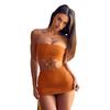Sexig bandeau bodycon-klänning för kvinnor, europeisk & amerikansk stil