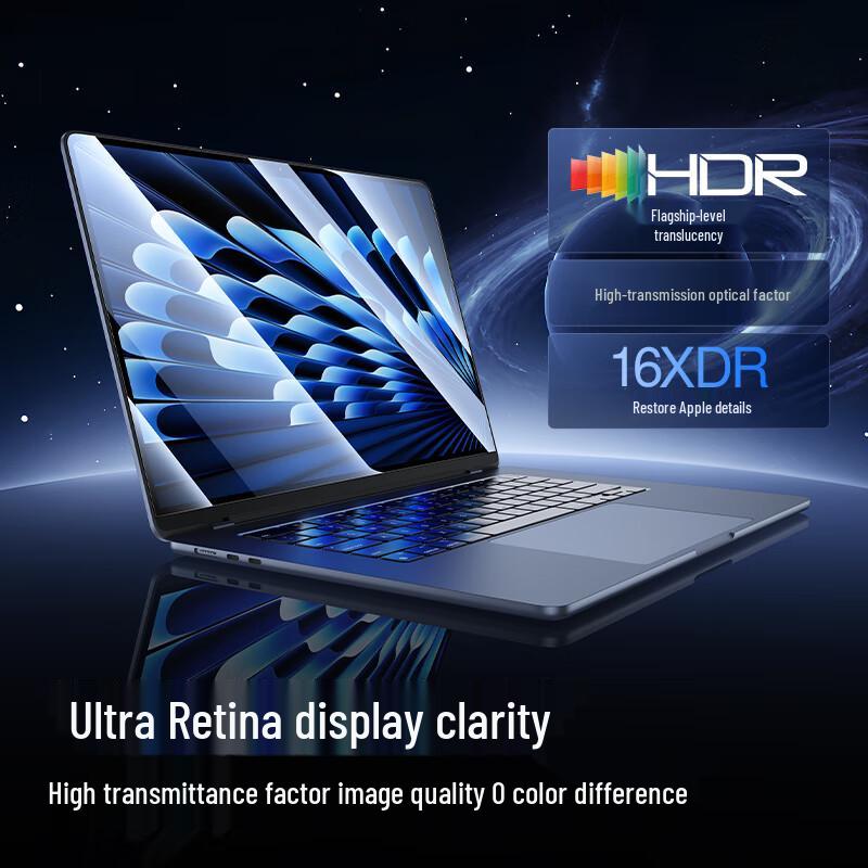 Smare Blasenfreier Displayschutz aus gehärtetem Glas für MacBook Air 13,6 Zoll